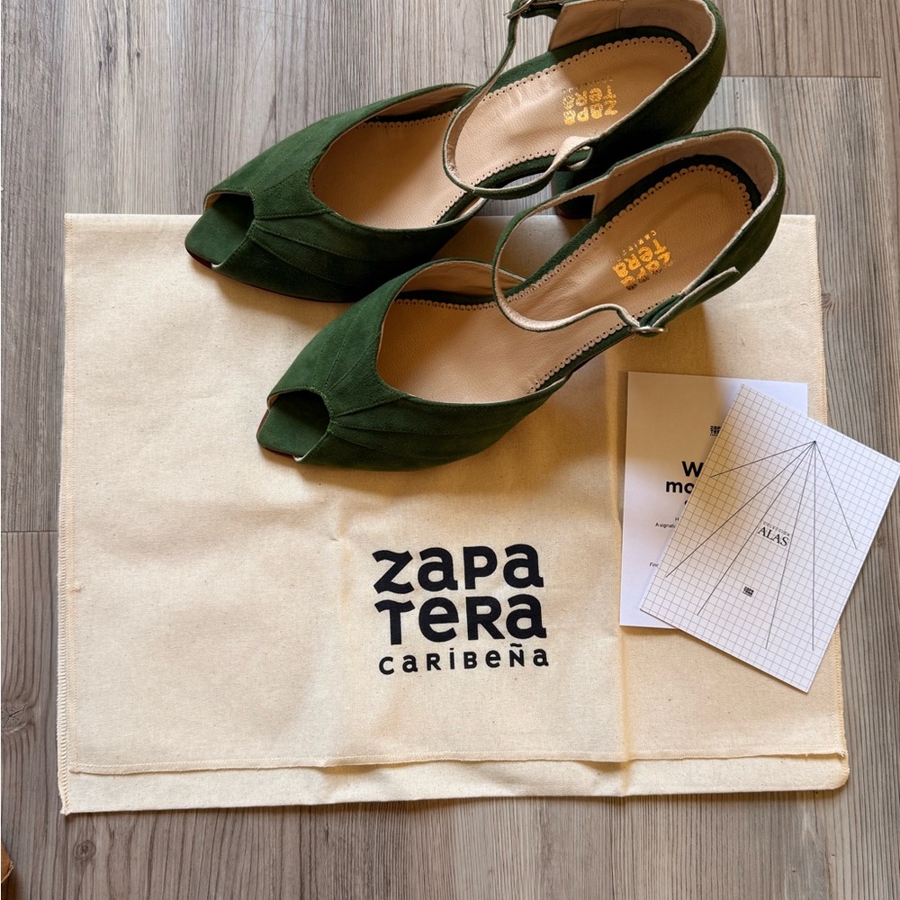 Zapatera Caribeña - Green Peep Toe Heels